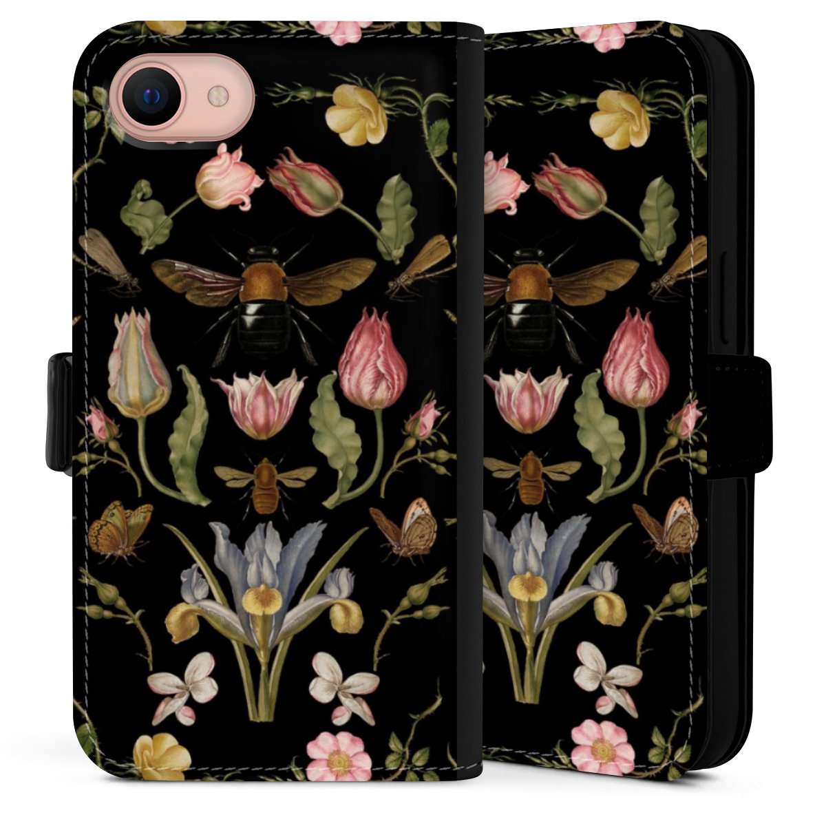 Veldbloemen en Bijen Zwart