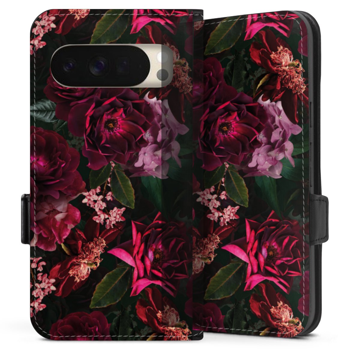 Dunkelrote und rosa Blüten
