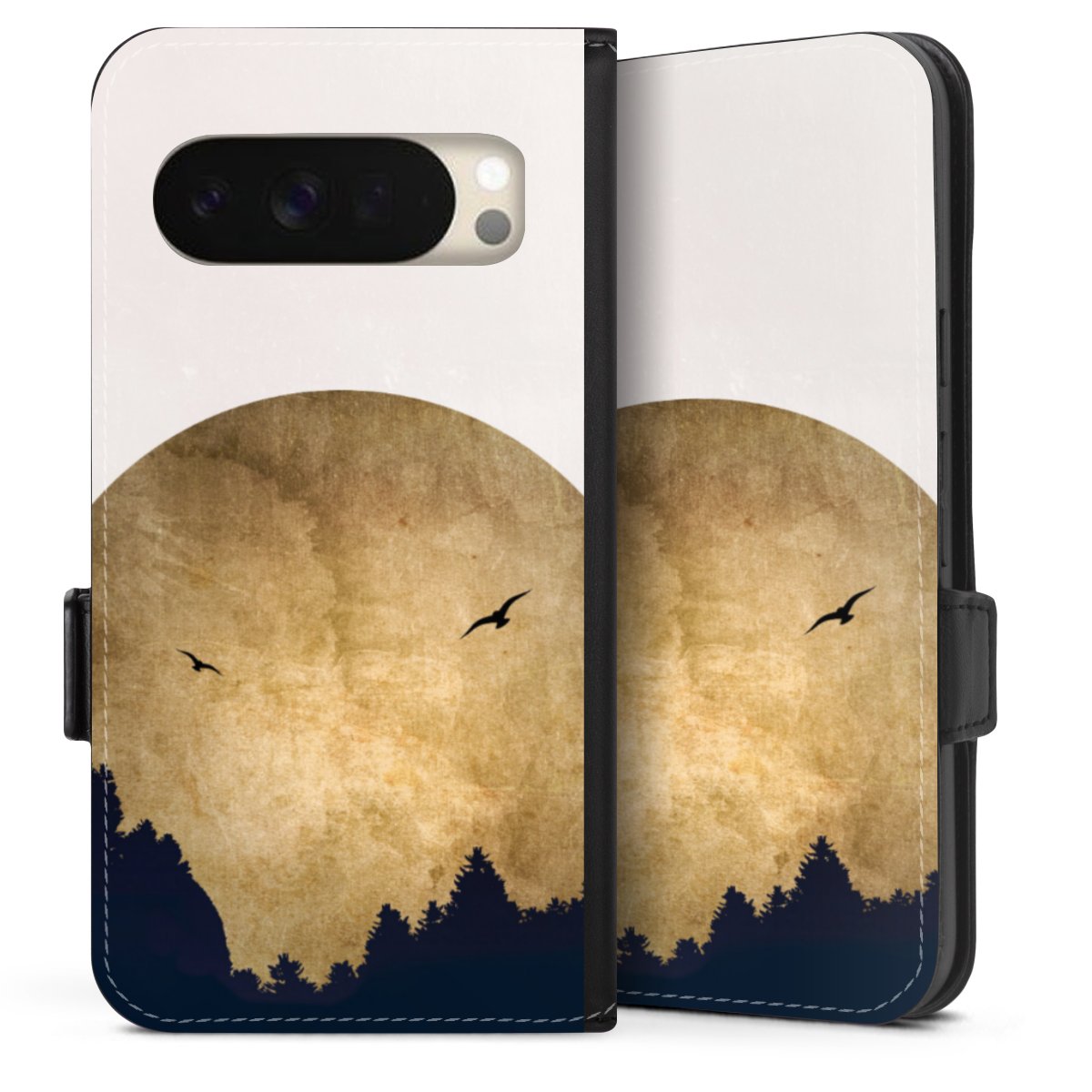 Twee vogels en de maan