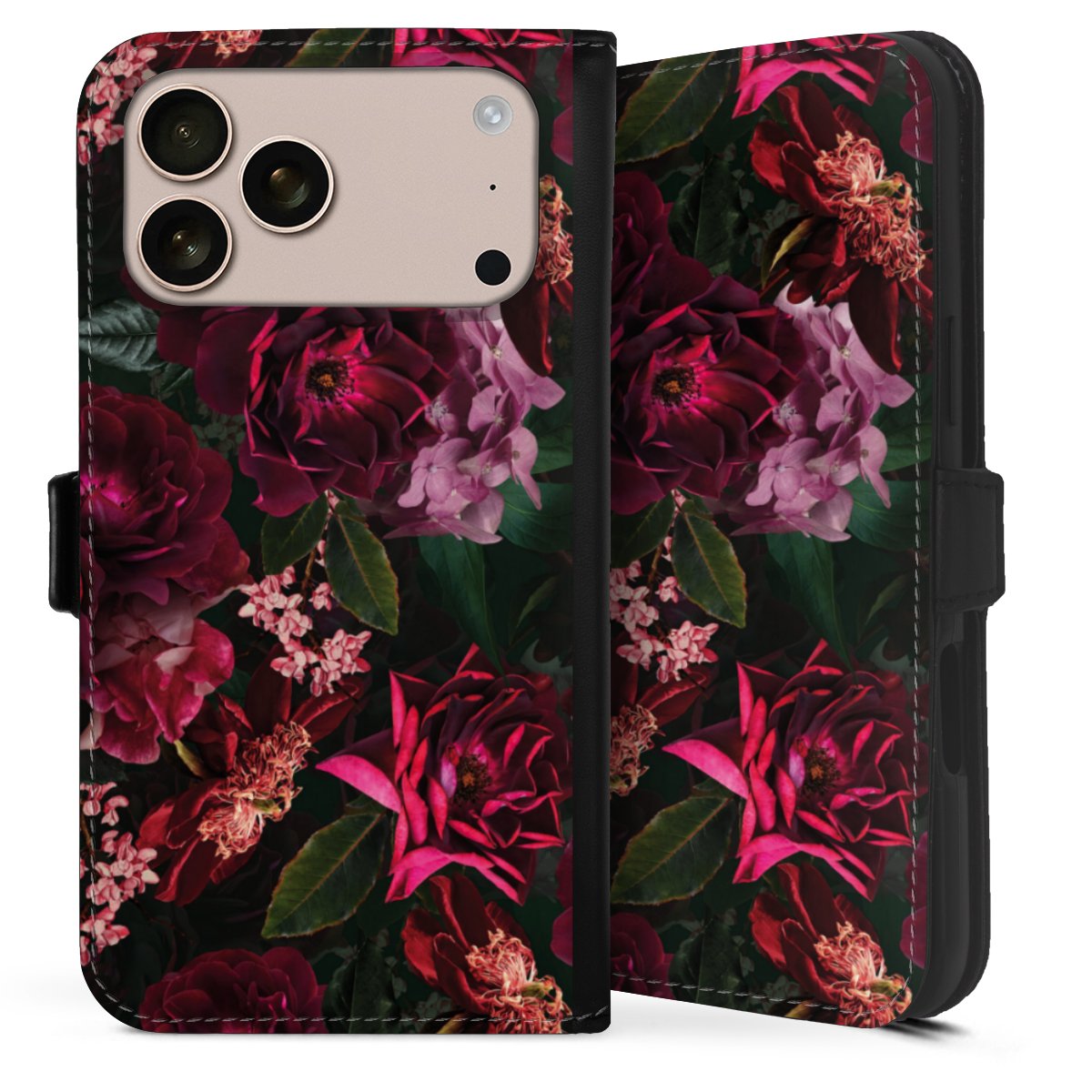 Donkerrode en roze bloemen
