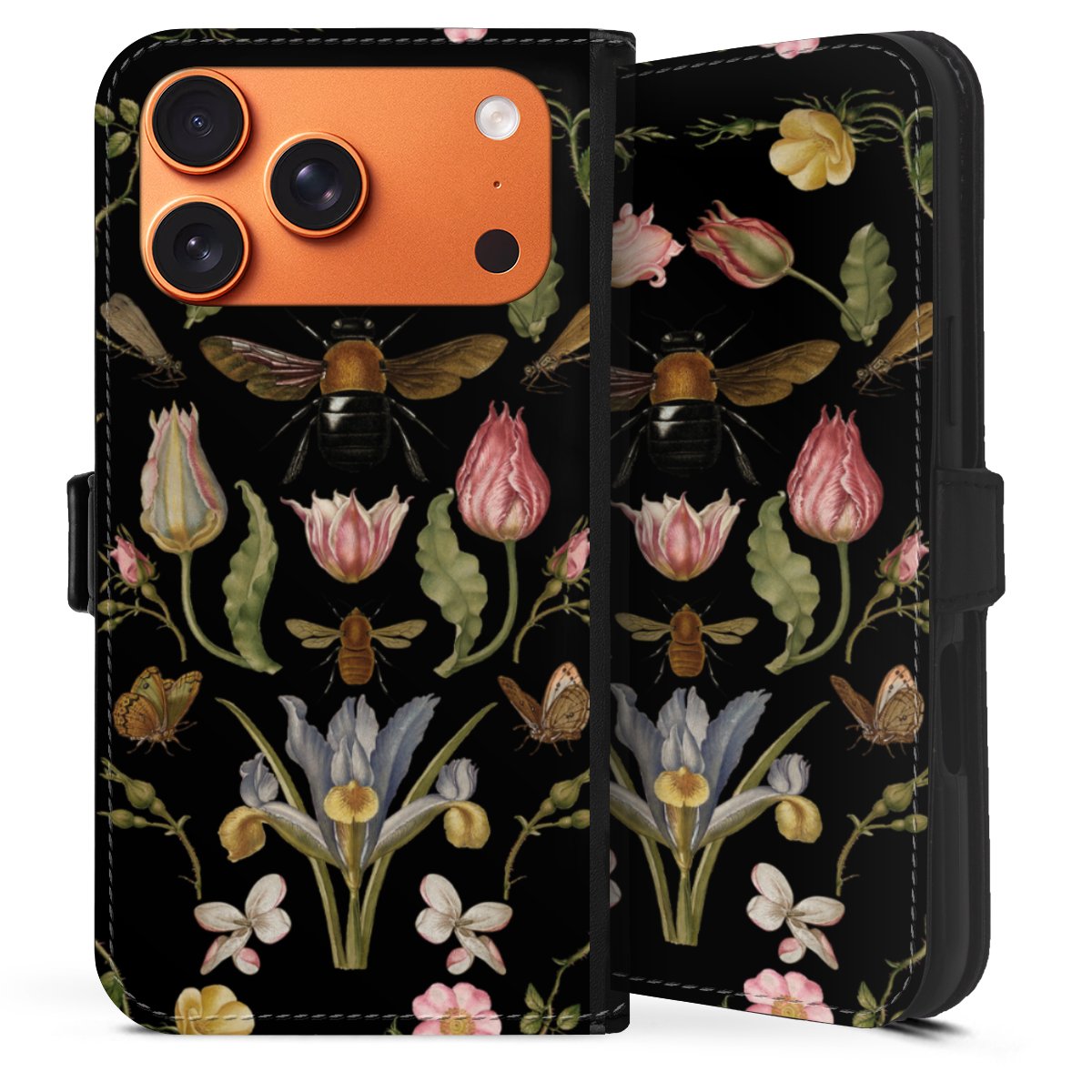 Veldbloemen en Bijen Zwart