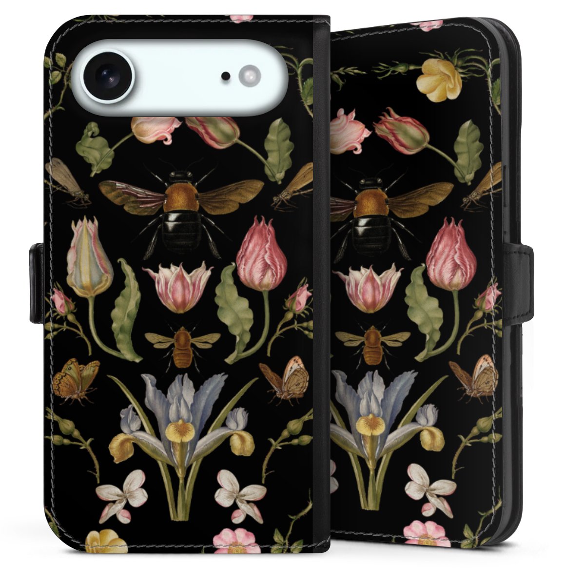 Wildblumen und Biene Schwarz