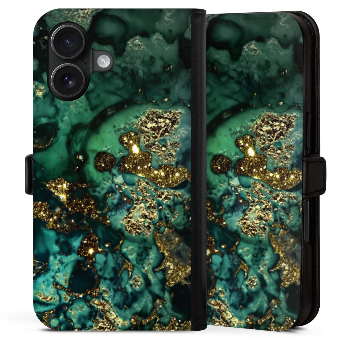 Aspetto marmorizzato ciano glitterato