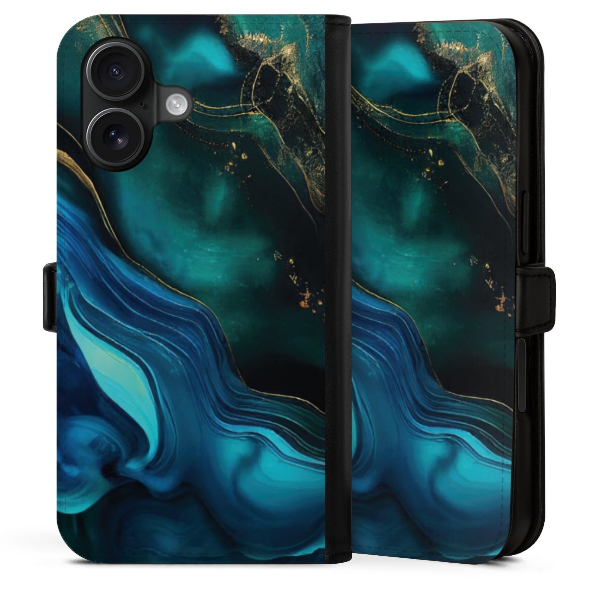 Encre bleue et dorée