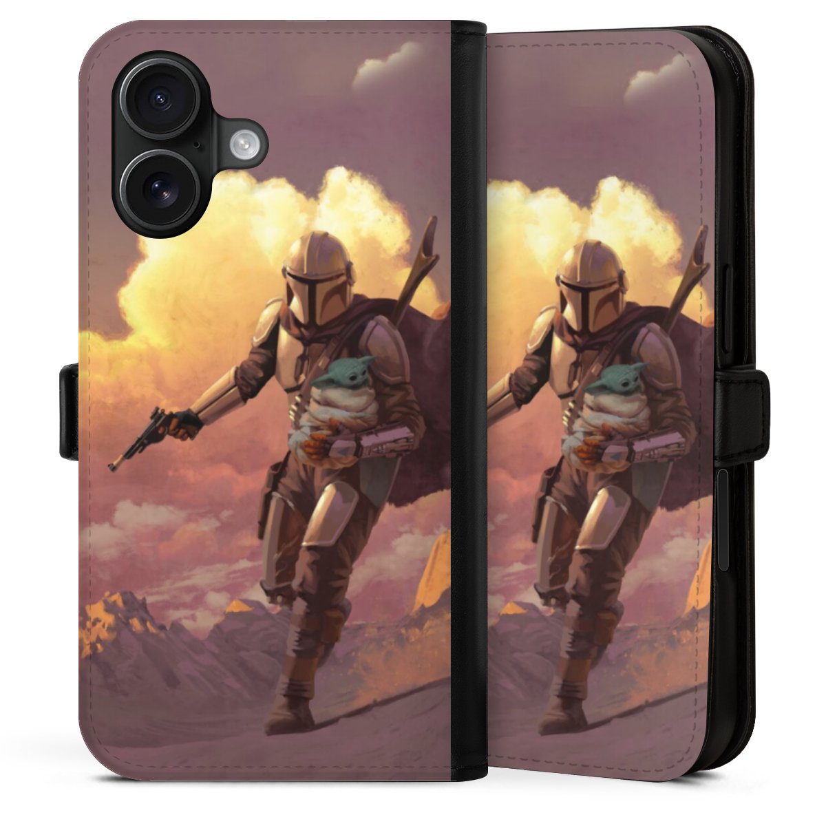 Der Mandalorianer und Grogu Sonnenguntergang Wolken