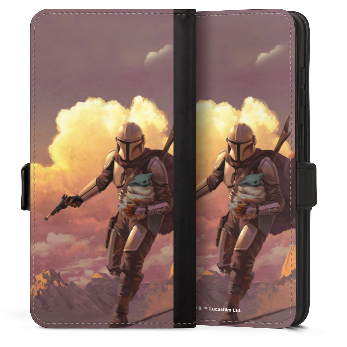 Der Mandalorianer und Grogu Sonnenguntergang Wolken