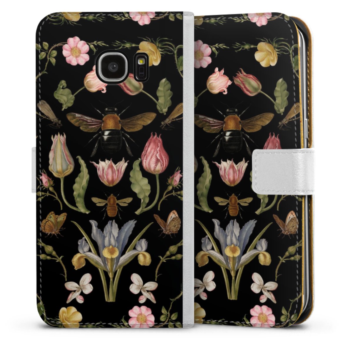 Wildblumen und Biene Schwarz