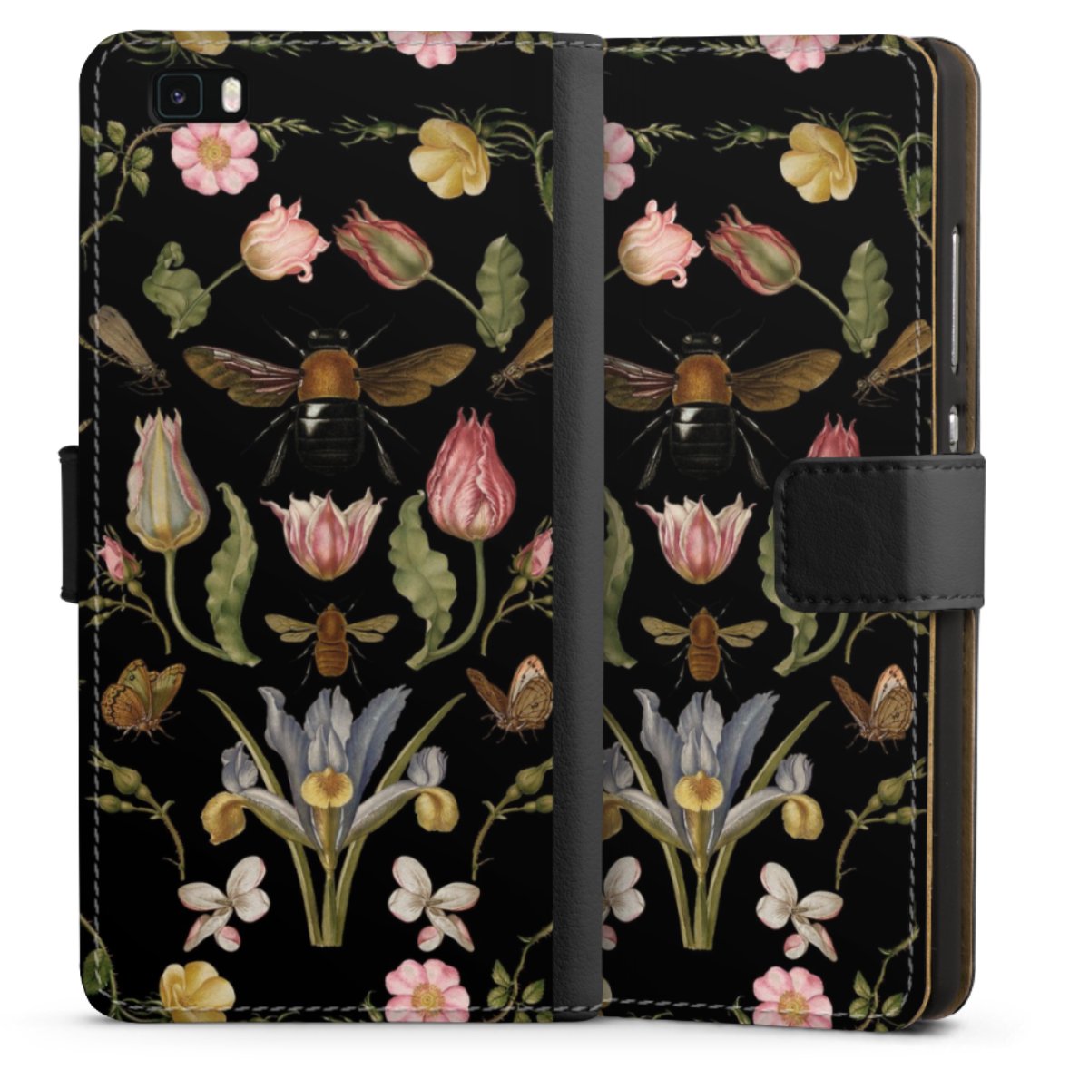 Veldbloemen en Bijen Zwart