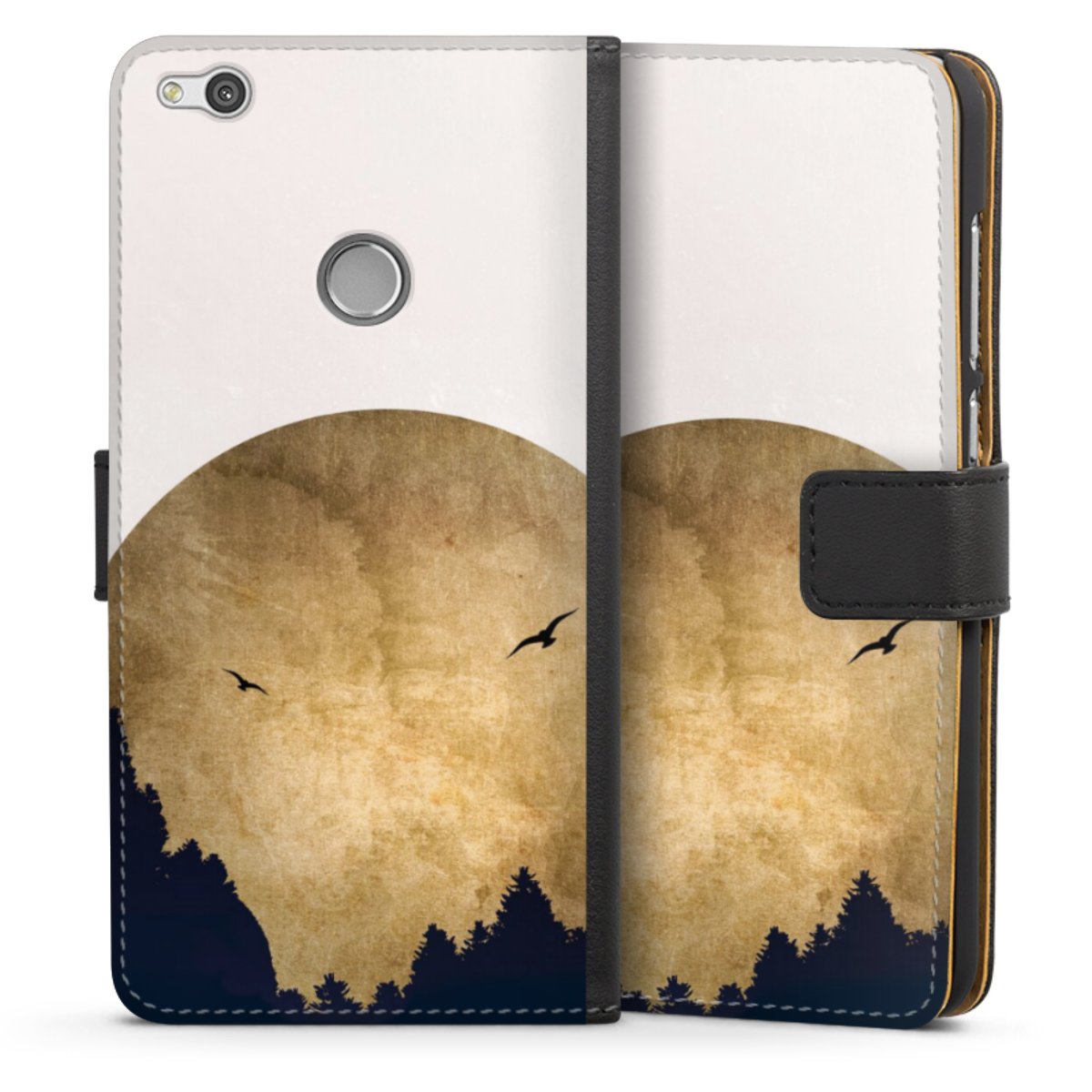 Deux oiseaux et la lune