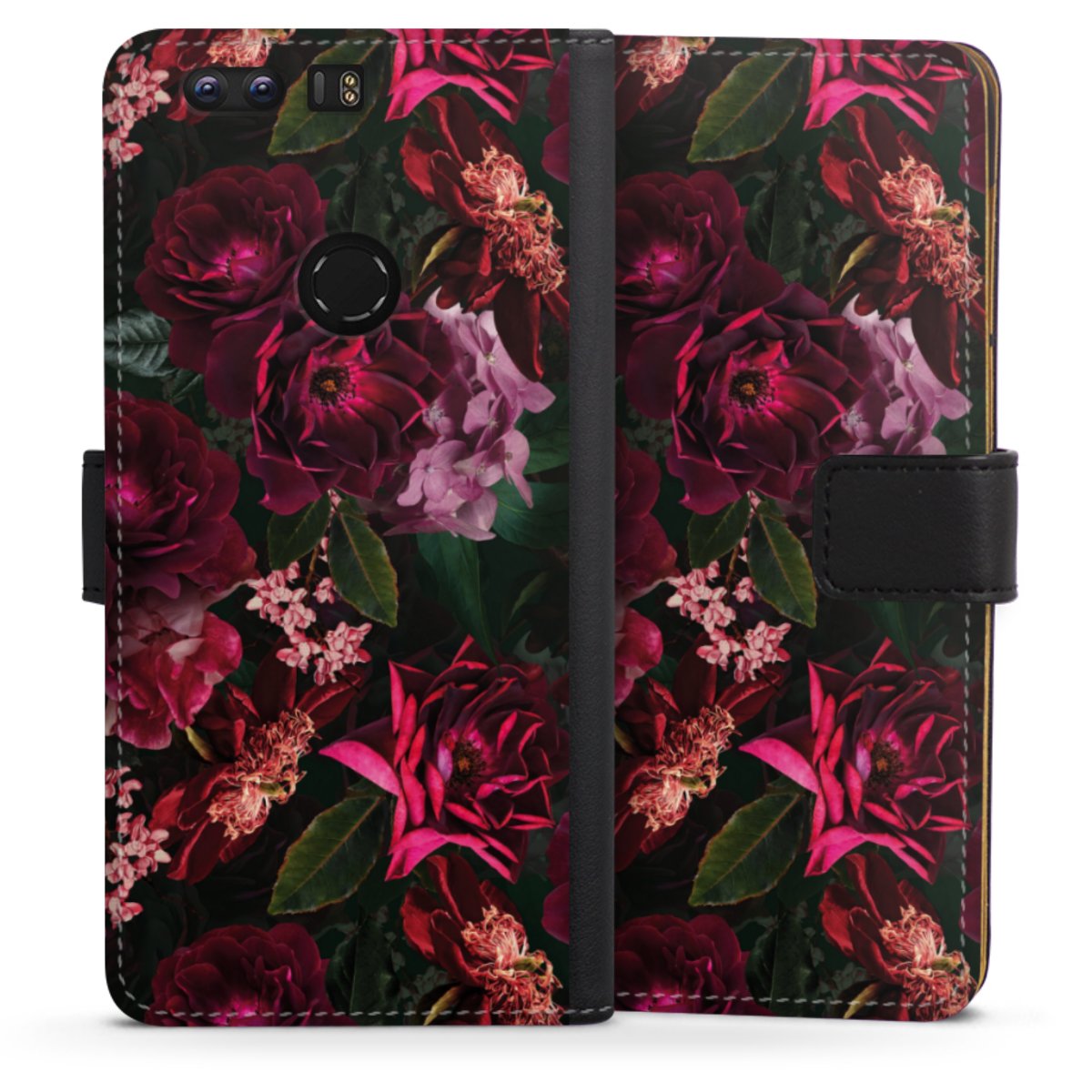 Donkerrode en roze bloemen