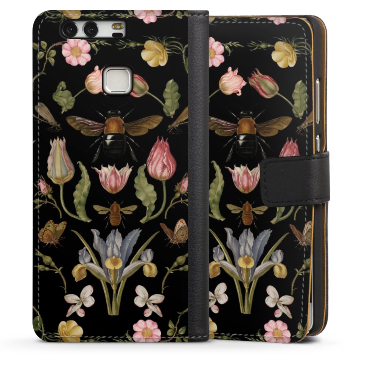 Wildblumen und Biene Schwarz