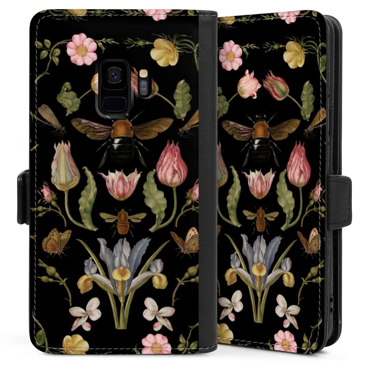 Veldbloemen en Bijen Zwart