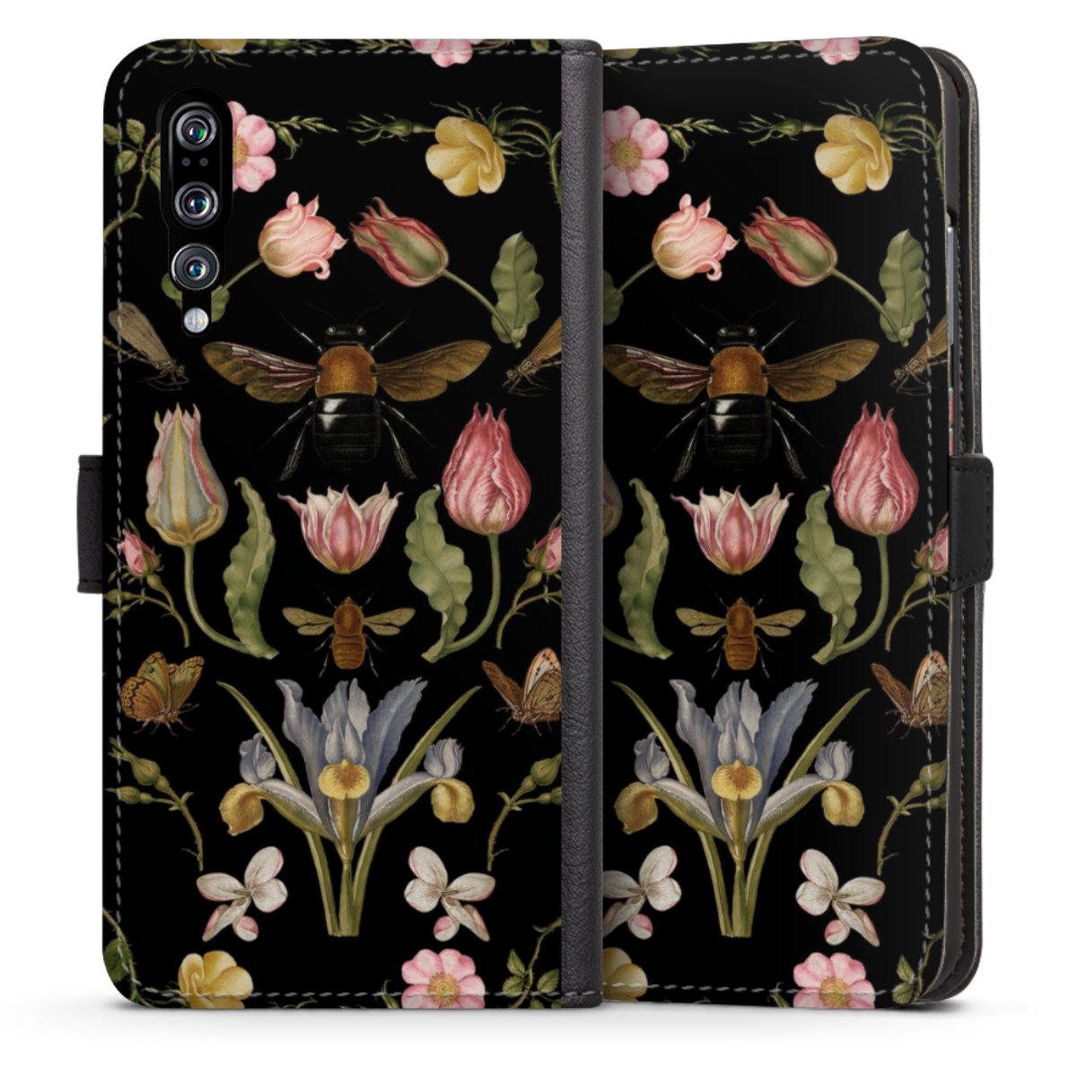 Veldbloemen en Bijen Zwart