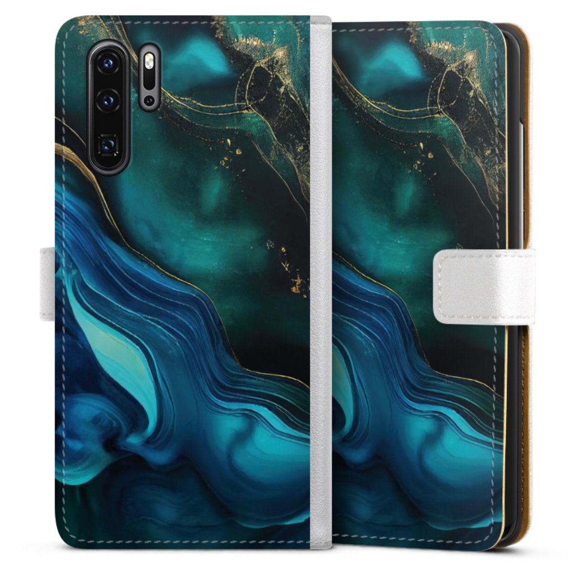 Encre bleue et dorée