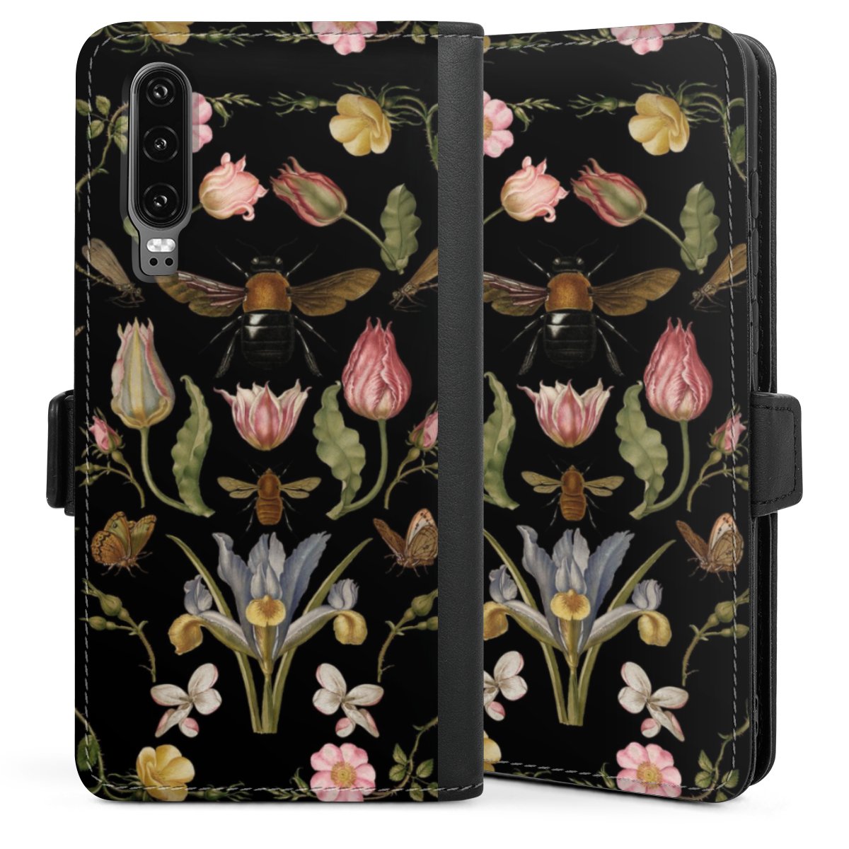 Veldbloemen en Bijen Zwart