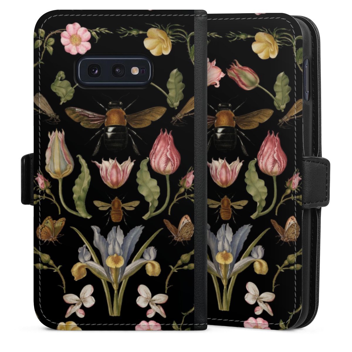 Wildblumen und Biene Schwarz