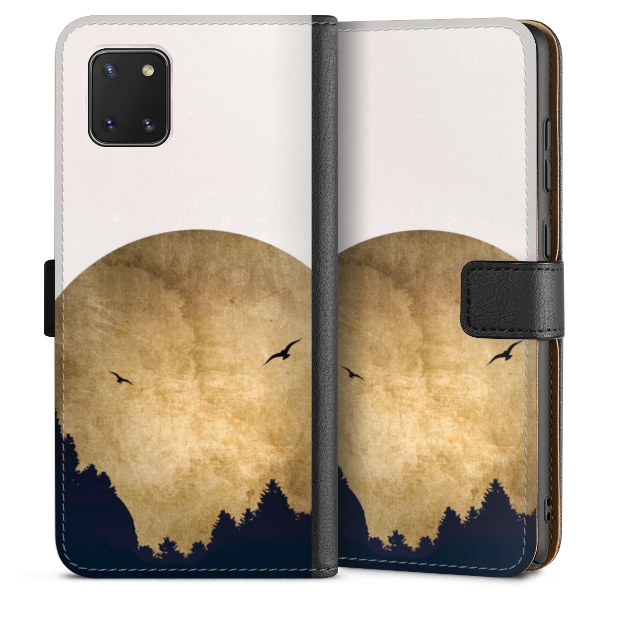 Deux oiseaux et la lune
