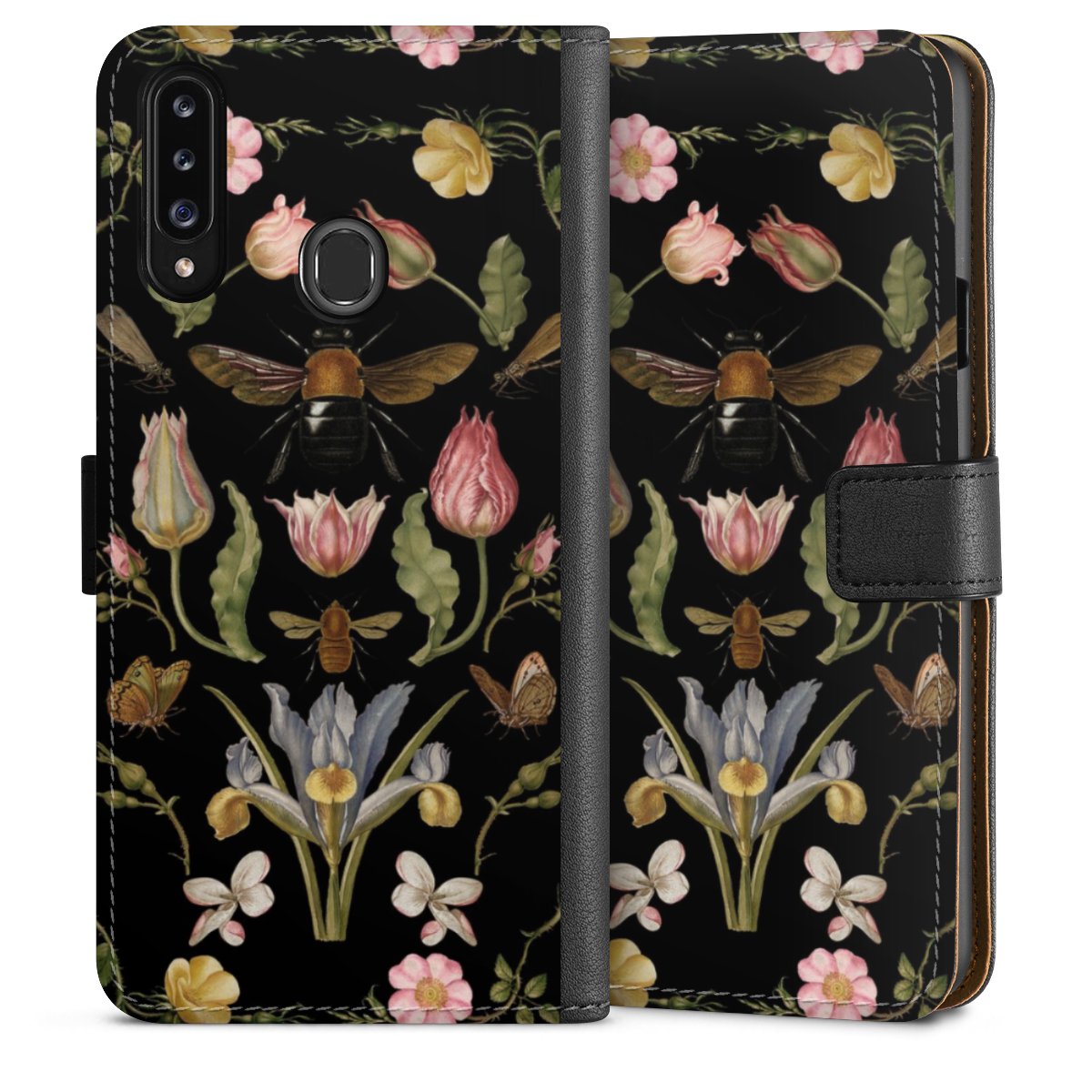 Wildblumen und Biene Schwarz