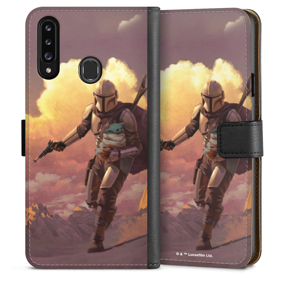 Der Mandalorianer und Grogu Sonnenguntergang Wolken