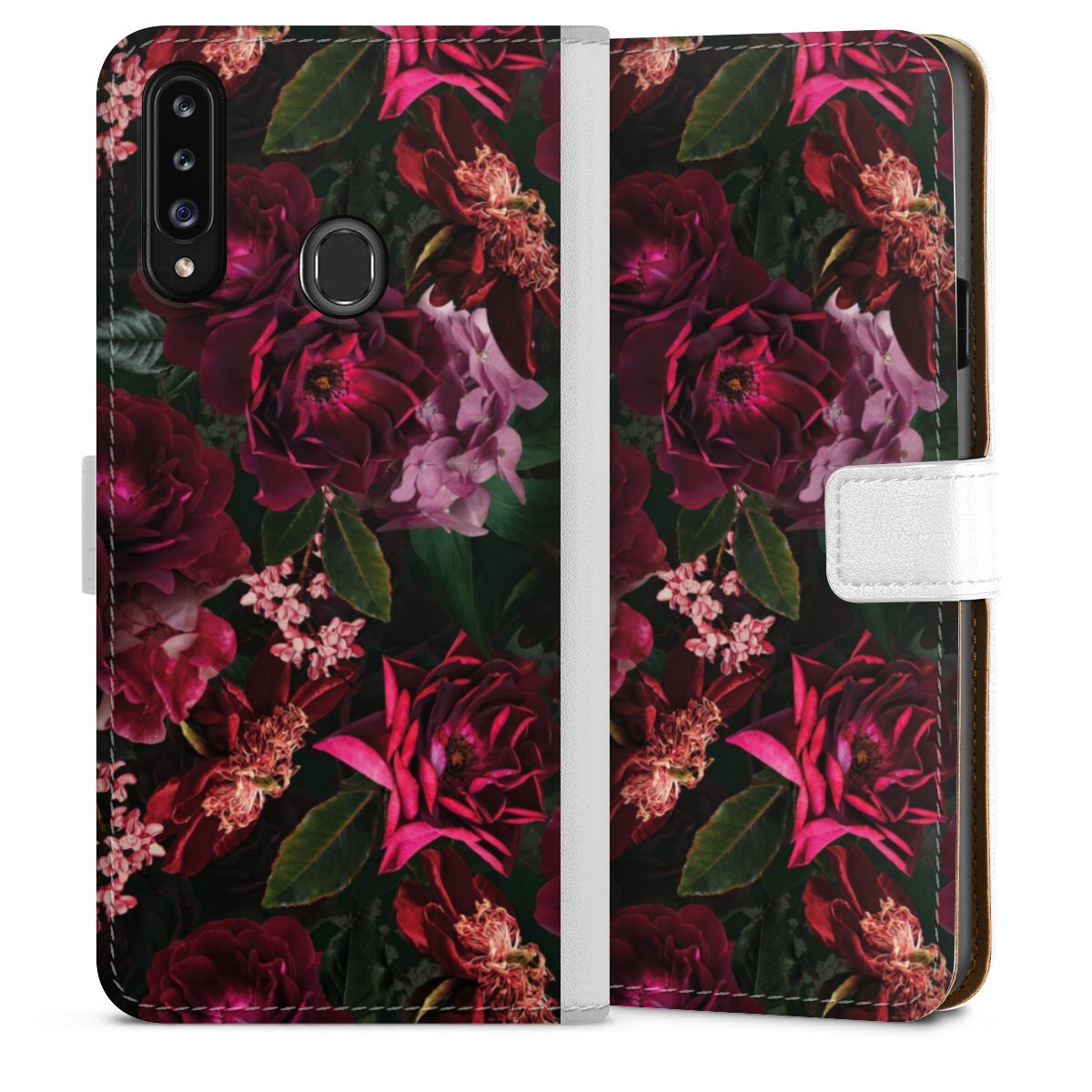 Dunkelrote und rosa Blüten
