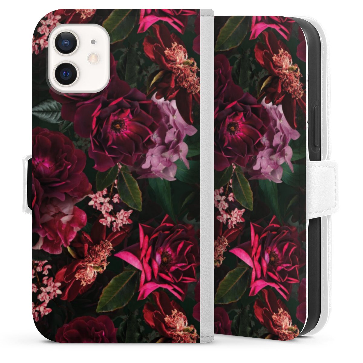 Dunkelrote und rosa Blüten