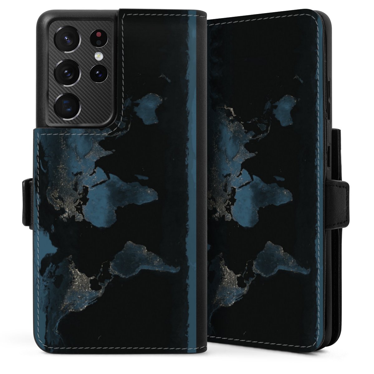 Mappa del mondo con luce notturna