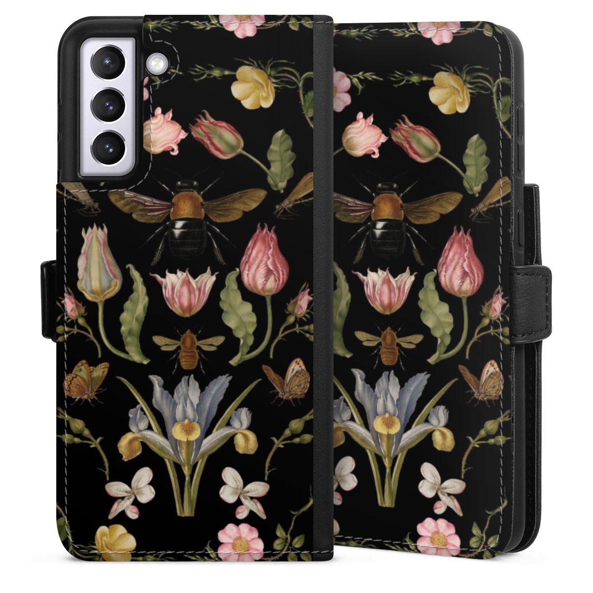 Veldbloemen en Bijen Zwart