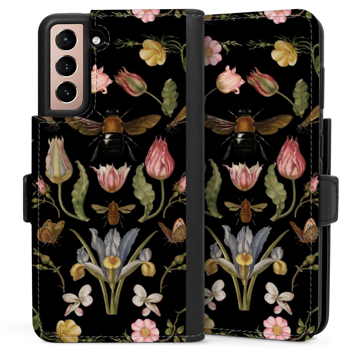 Veldbloemen en Bijen Zwart