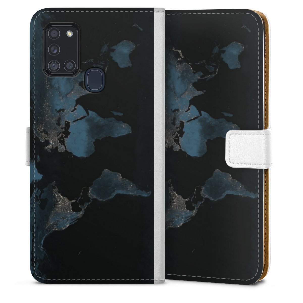 Mappa del mondo con luce notturna