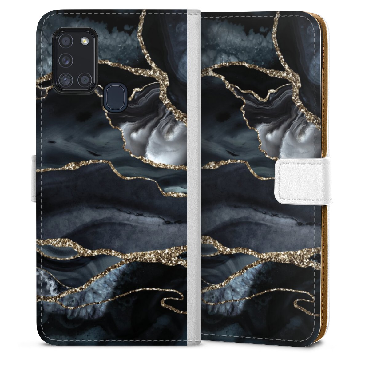 Donker marmer goud Glitterlook