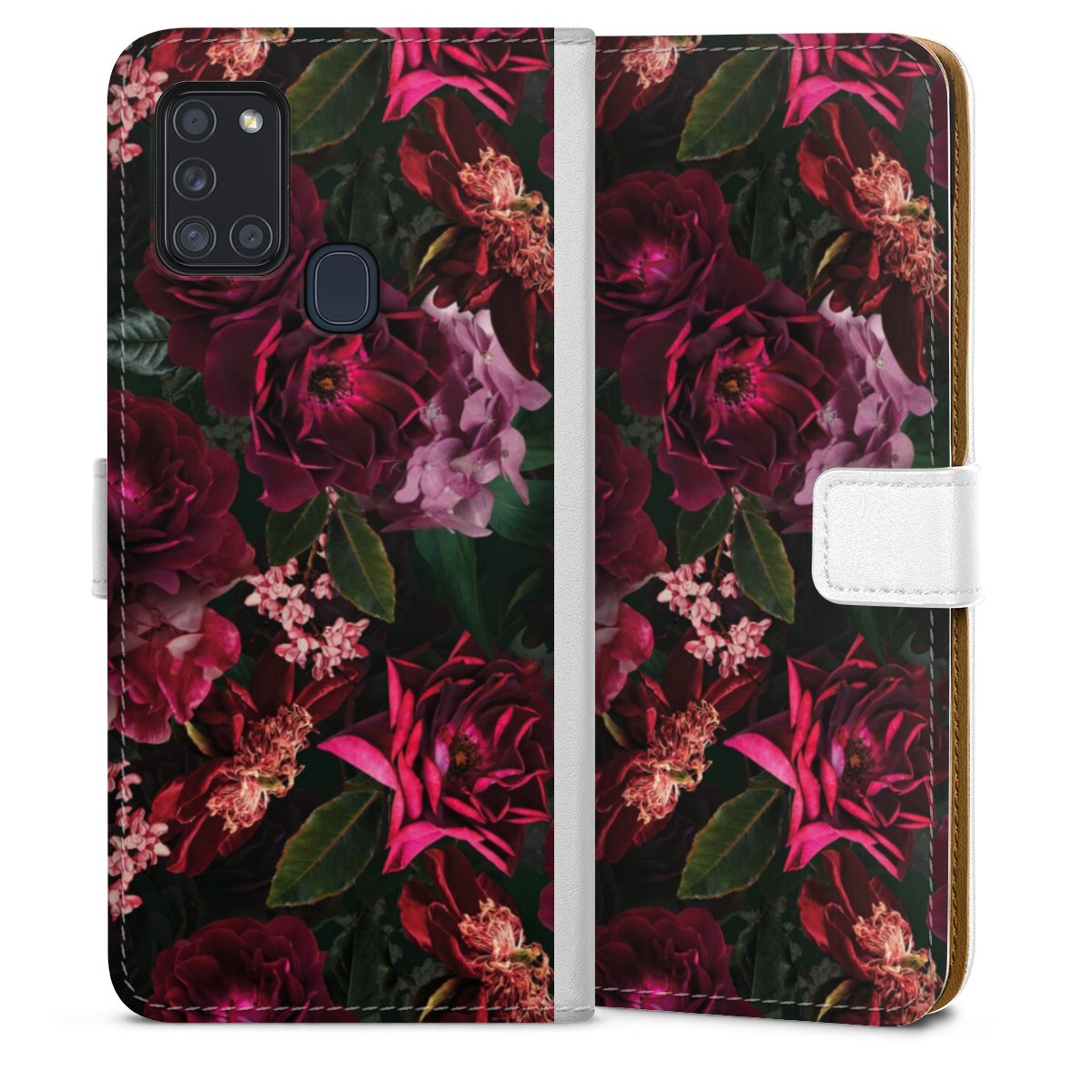 Donkerrode en roze bloemen