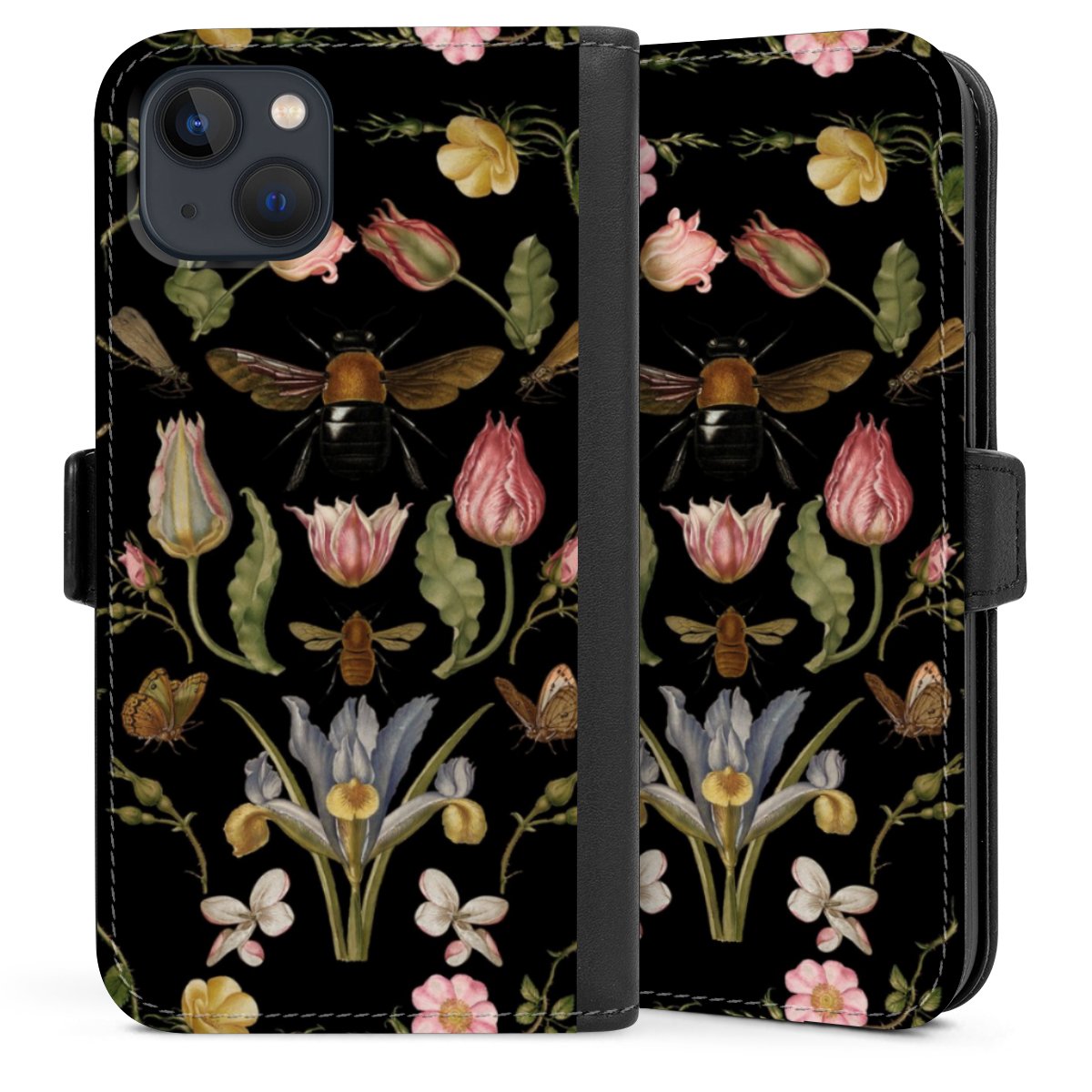 Veldbloemen en Bijen Zwart