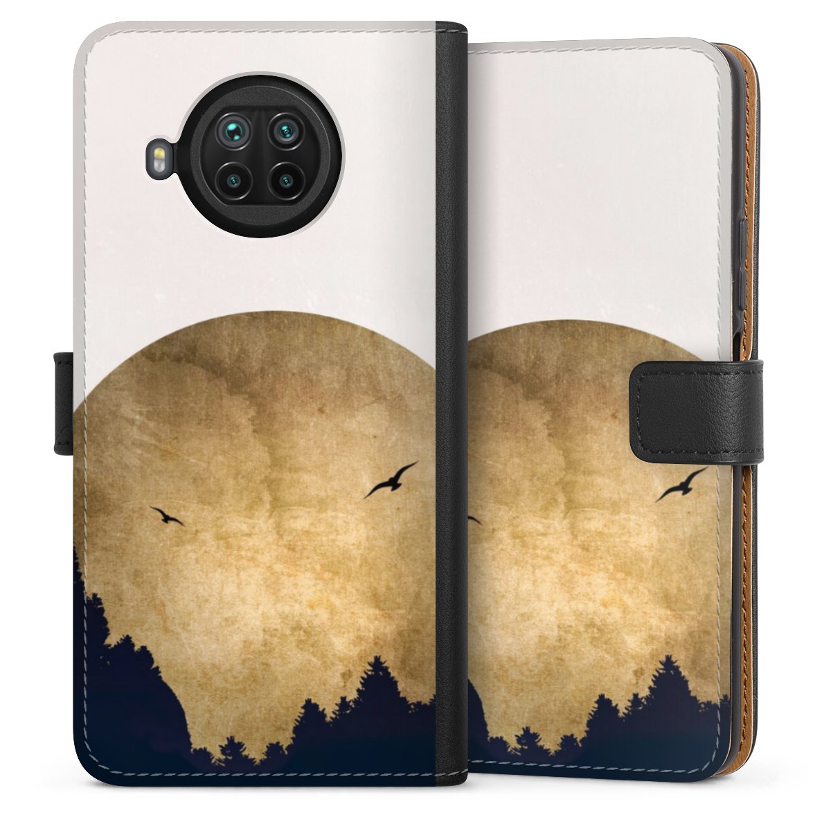 Deux oiseaux et la lune