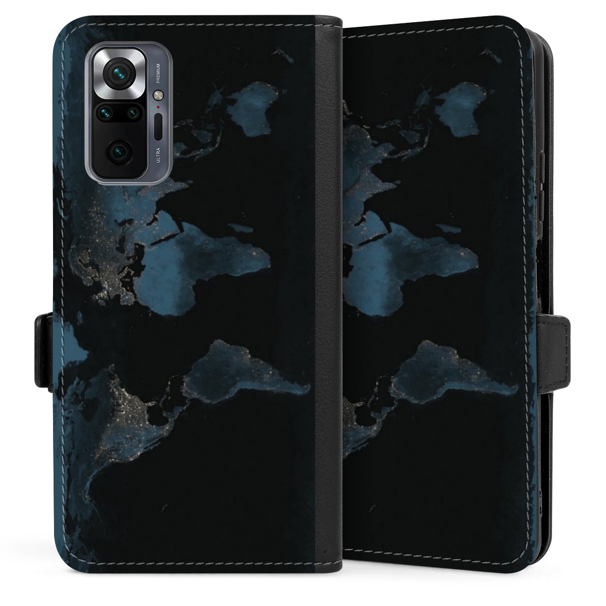 Mappa del mondo con luce notturna