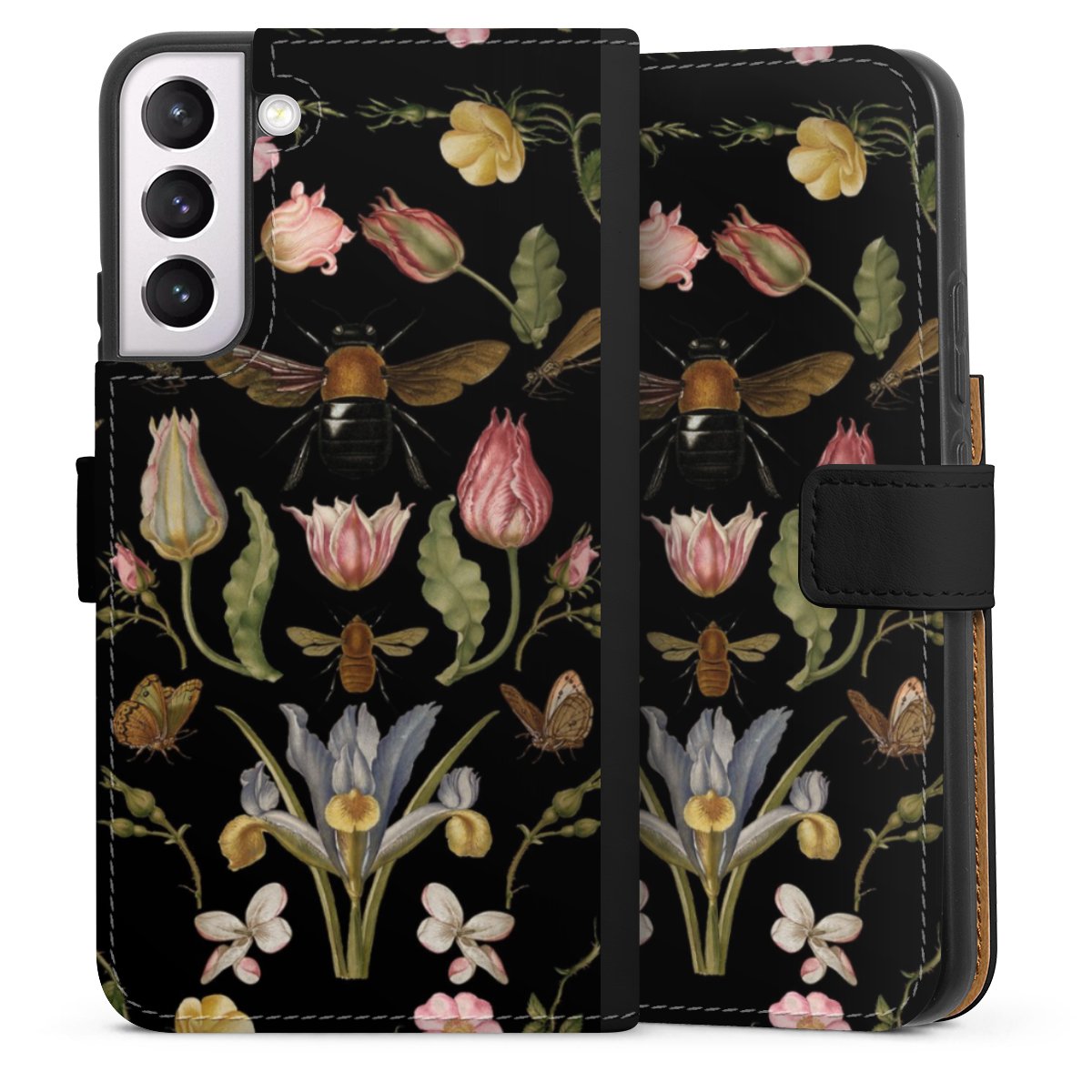 Fiori di campo e api nere