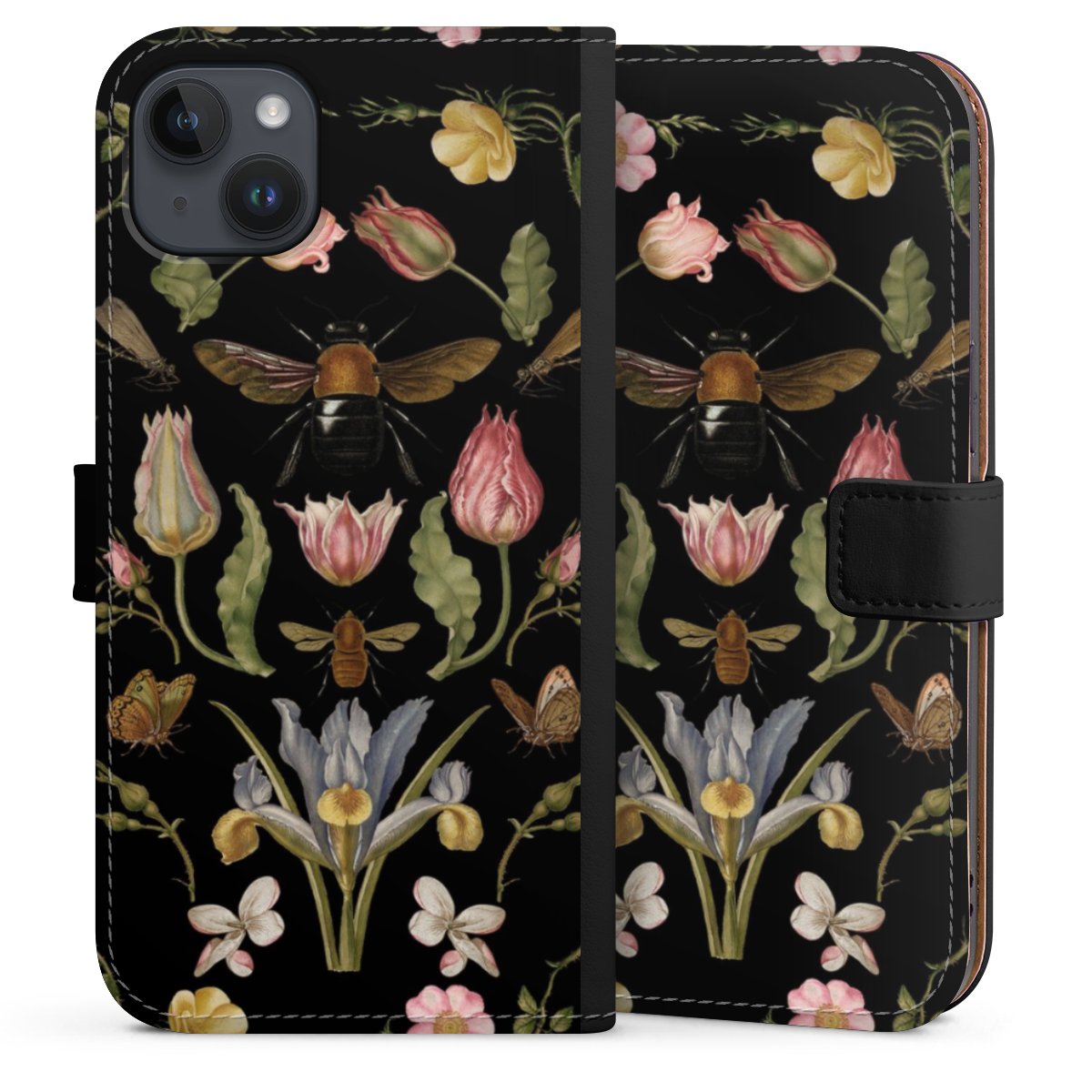 Wildblumen und Biene Schwarz