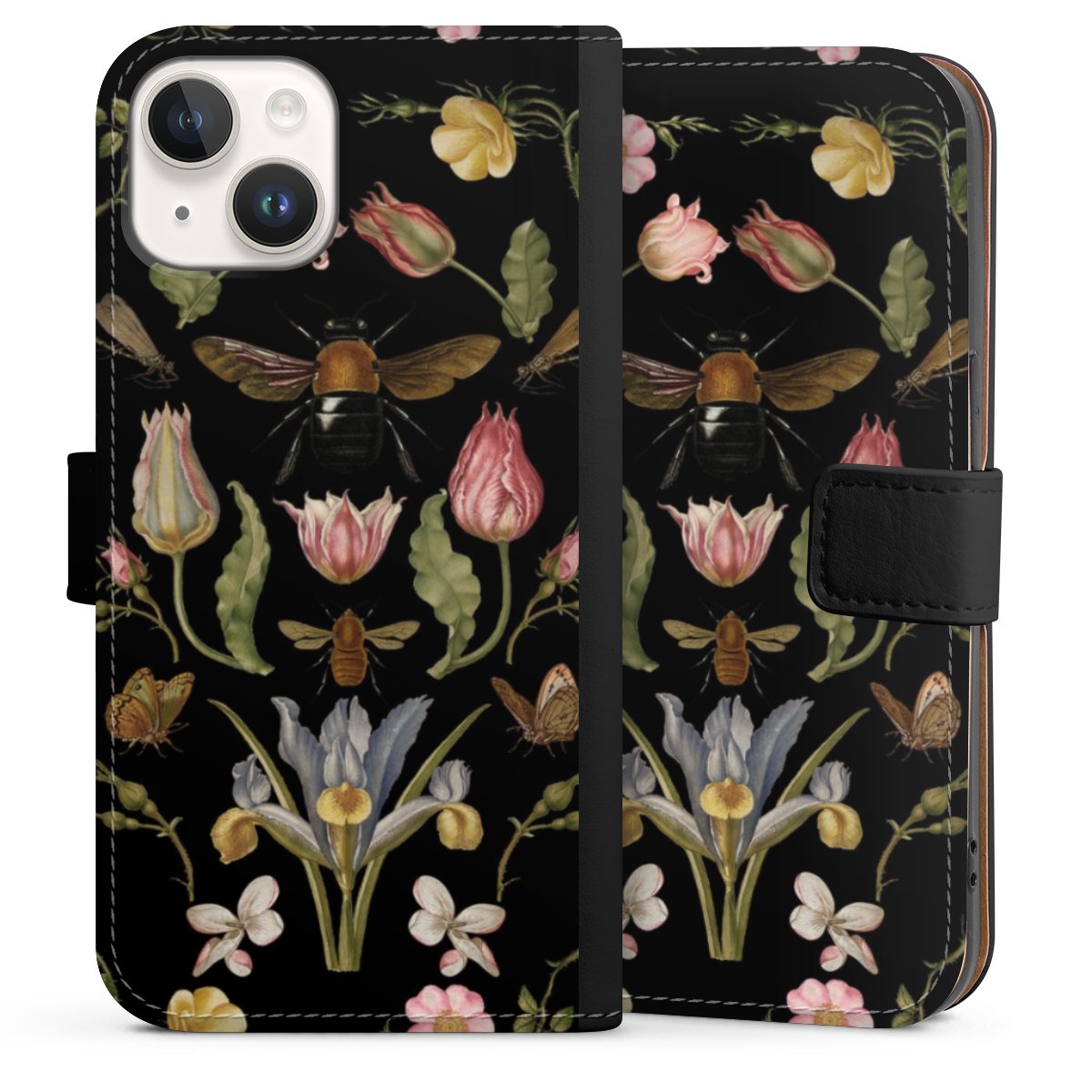 Veldbloemen en Bijen Zwart