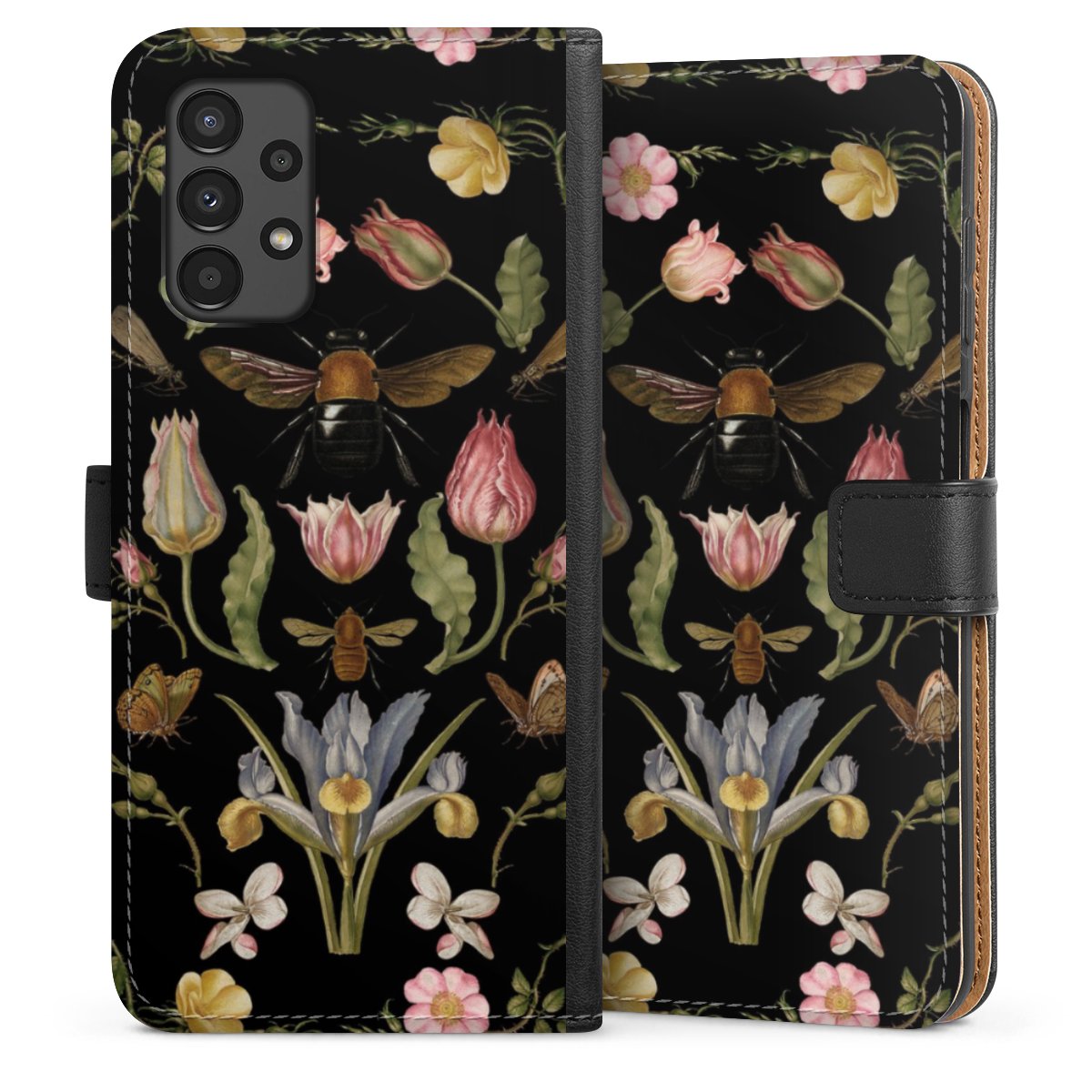 Veldbloemen en Bijen Zwart