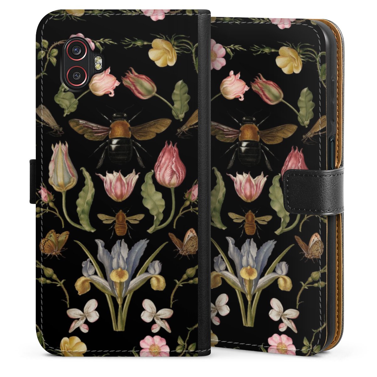 Wildblumen und Biene Schwarz