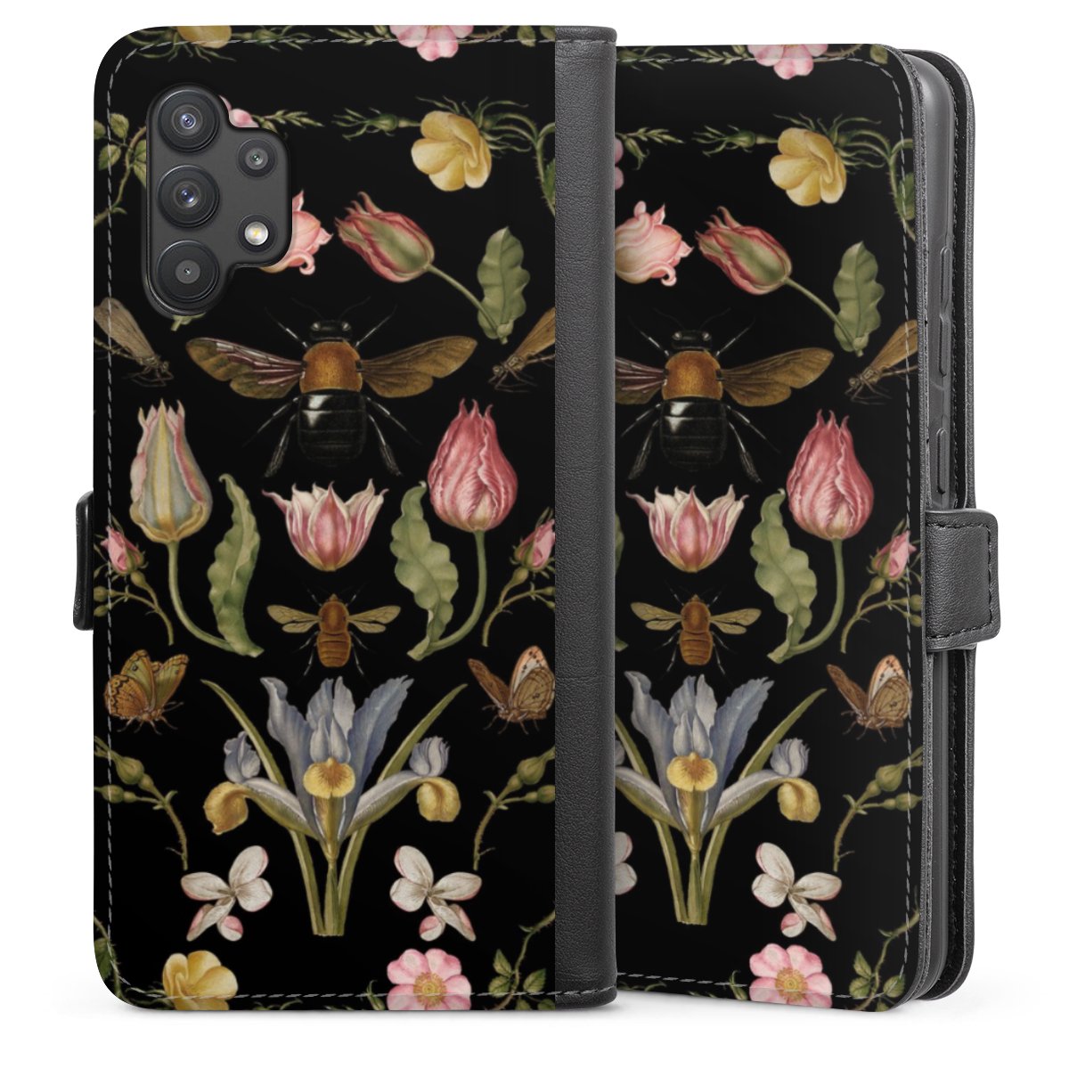 Veldbloemen en Bijen Zwart