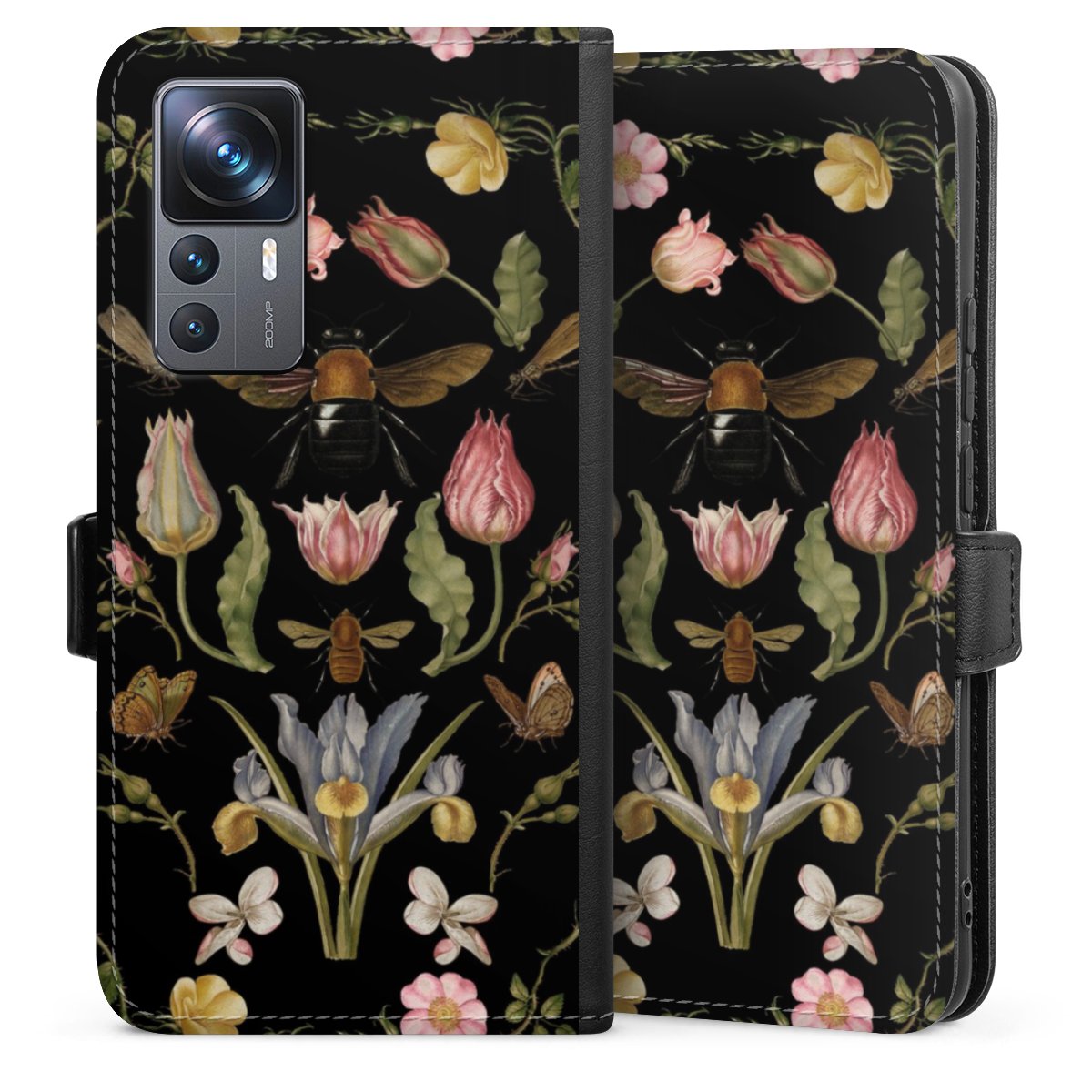 Wildblumen und Biene Schwarz