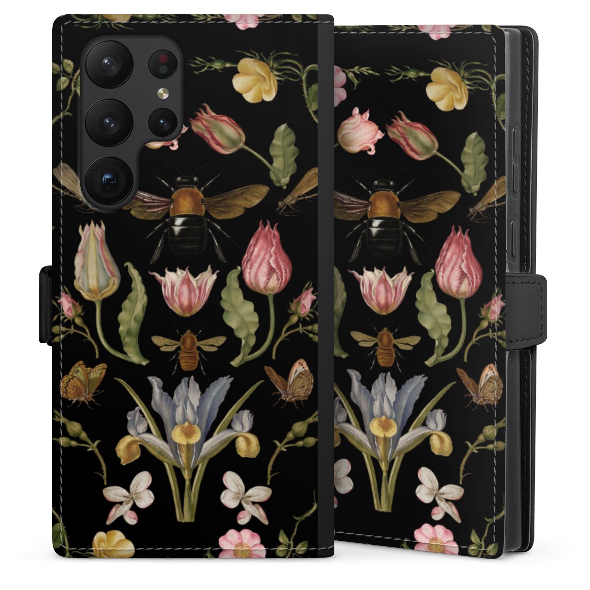 Veldbloemen en Bijen Zwart