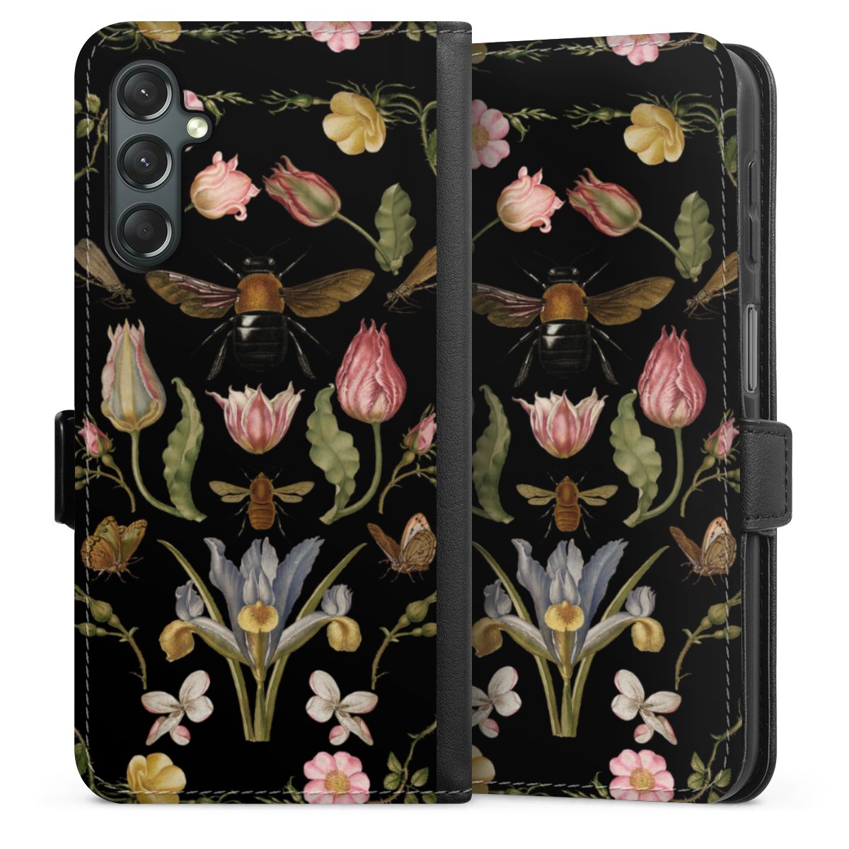 Veldbloemen en Bijen Zwart