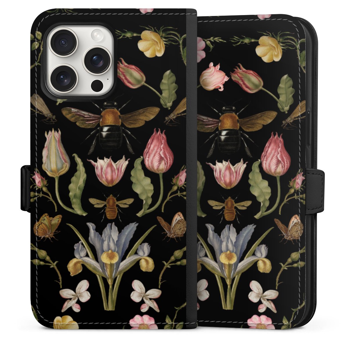 Wildblumen und Biene Schwarz