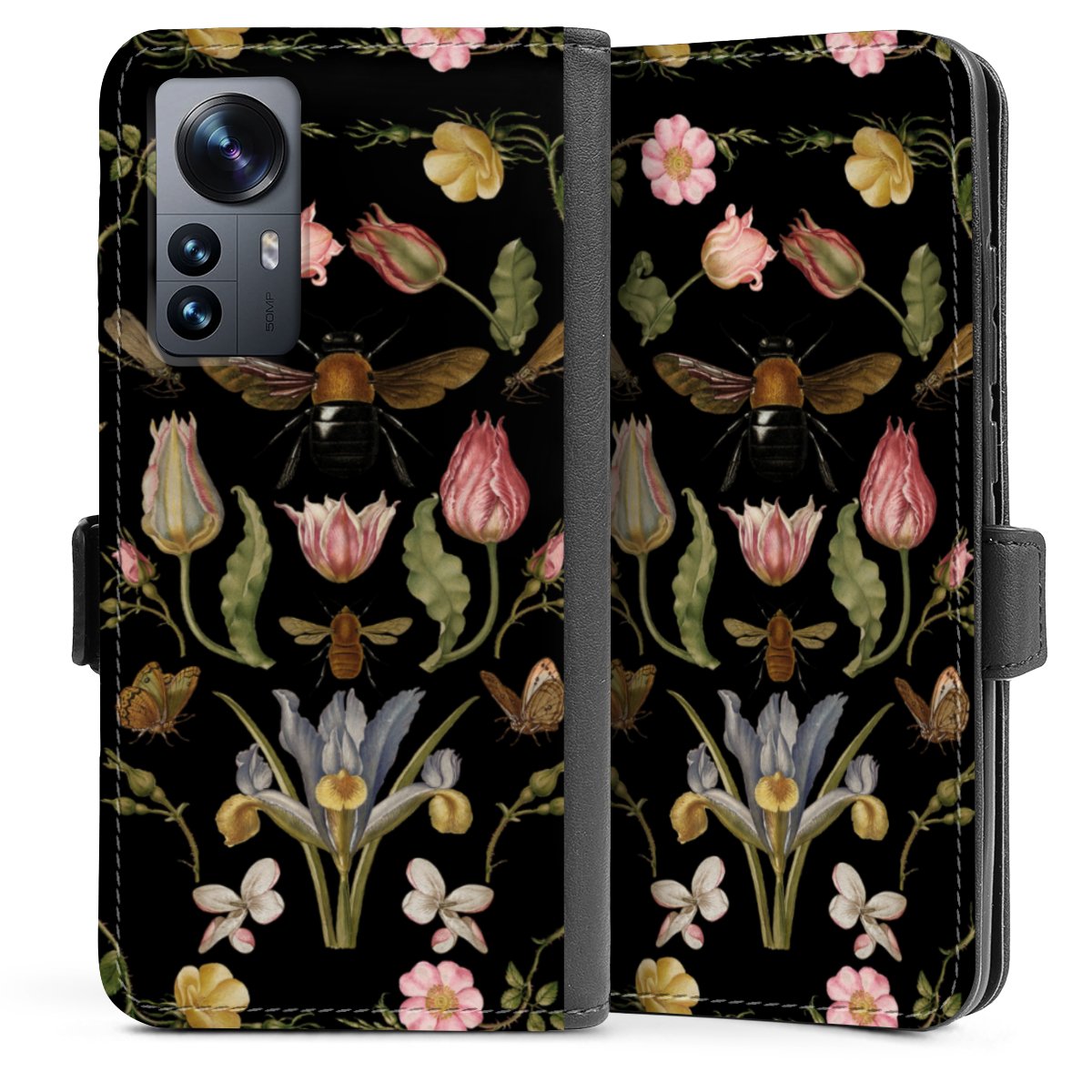 Wildblumen und Biene Schwarz