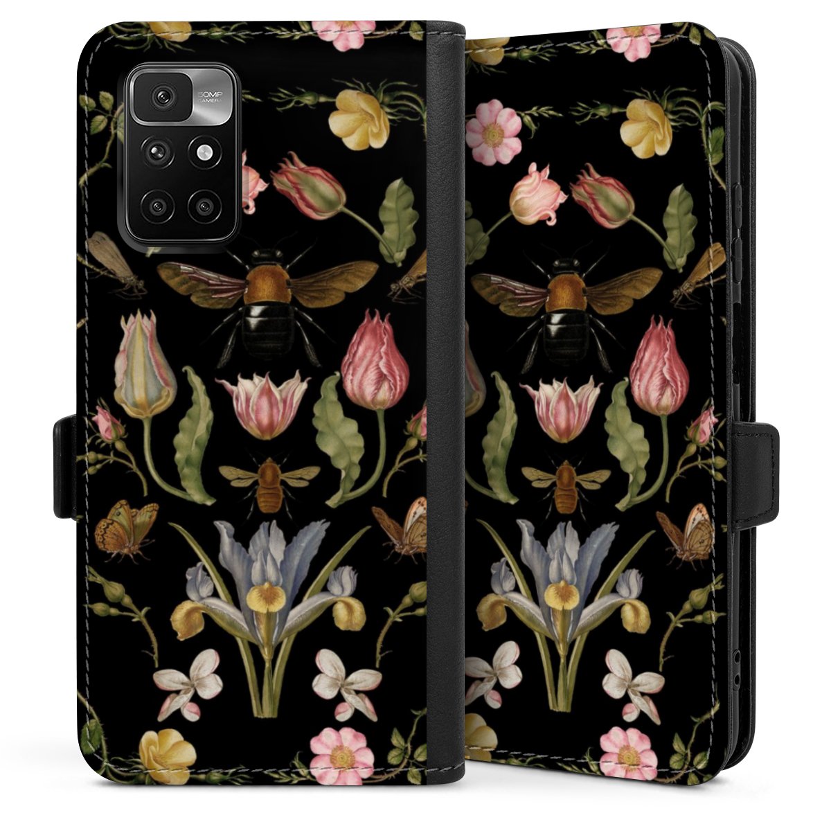 Fiori di campo e api nere