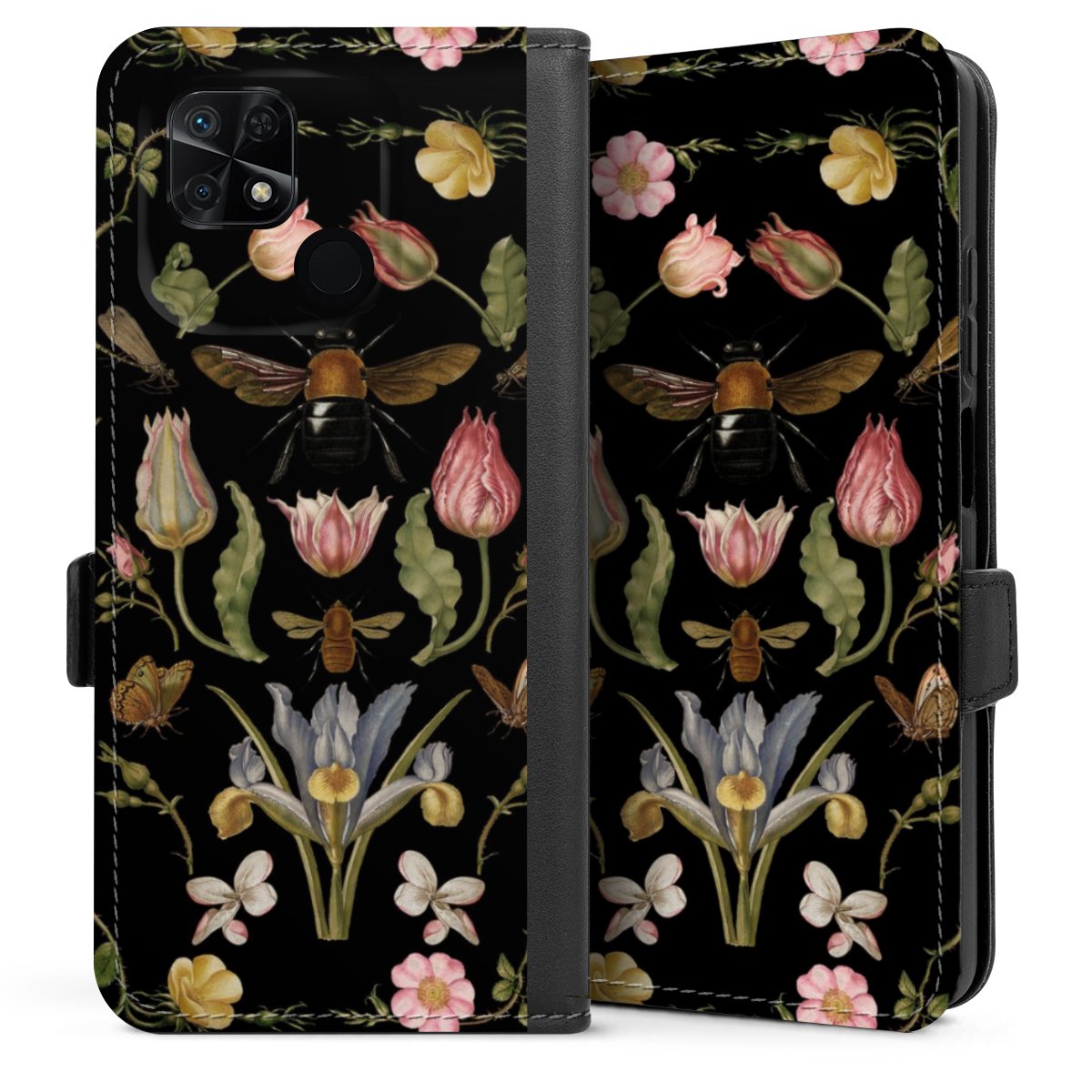 Fiori di campo e api nere