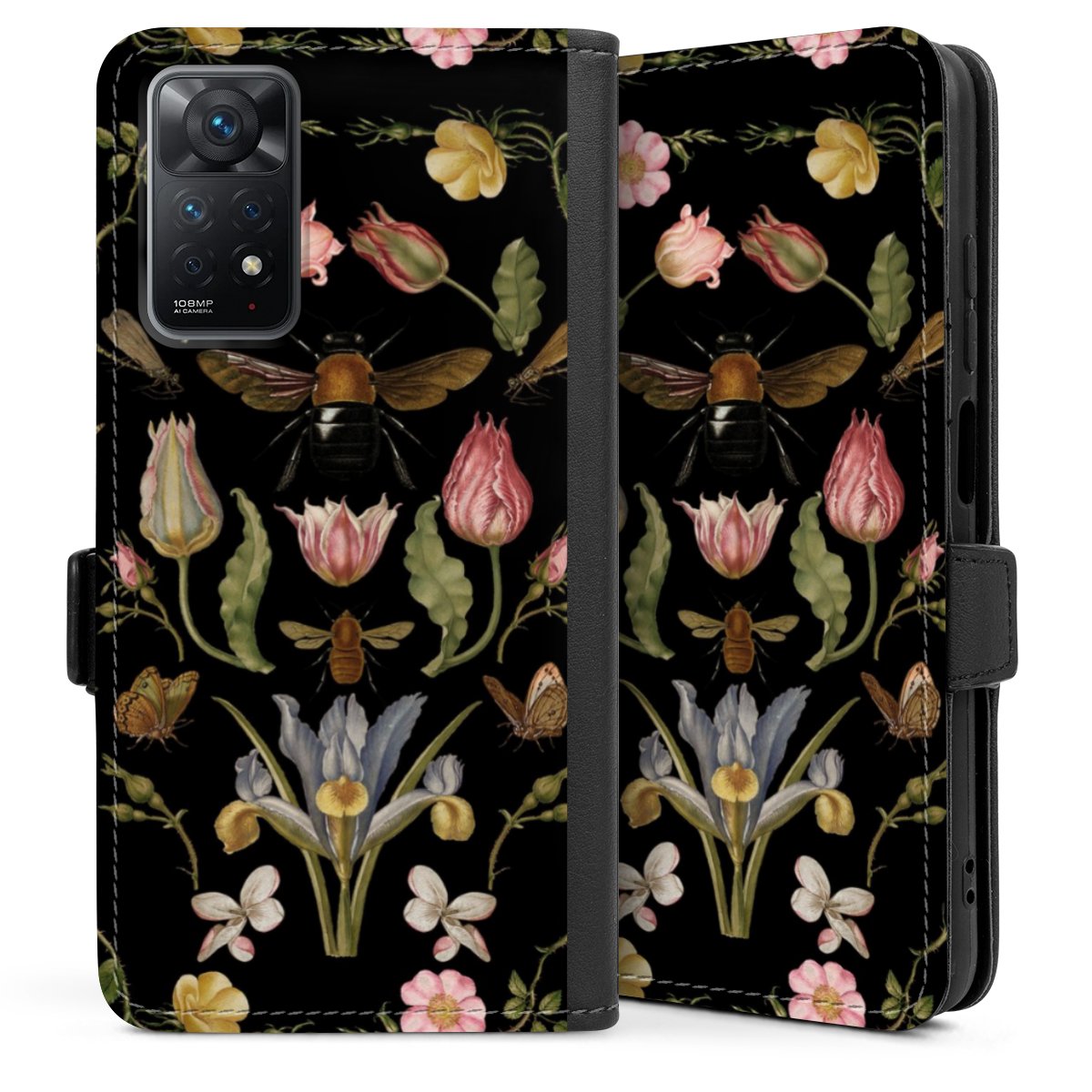 Fiori di campo e api nere