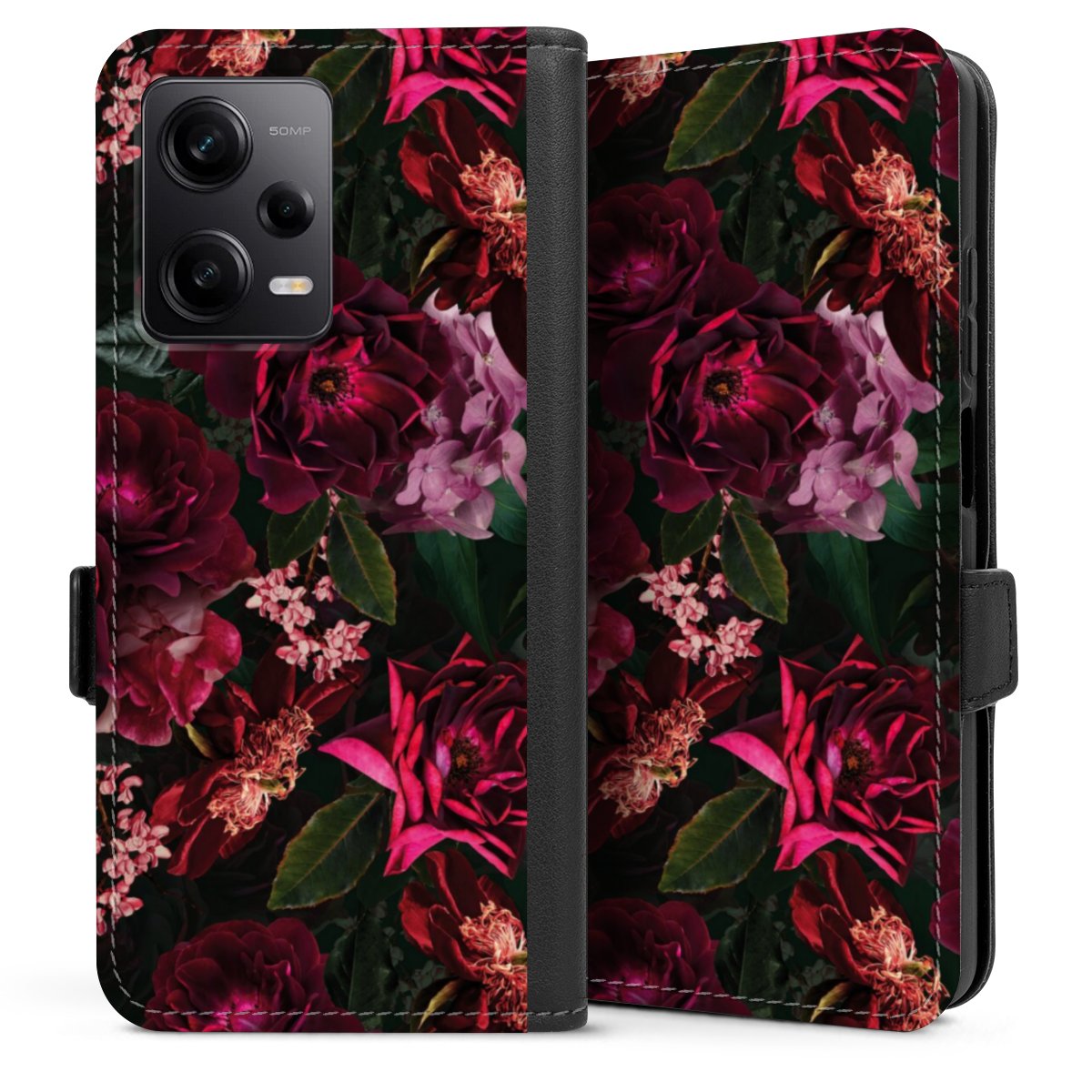 Dunkelrote und rosa Blüten