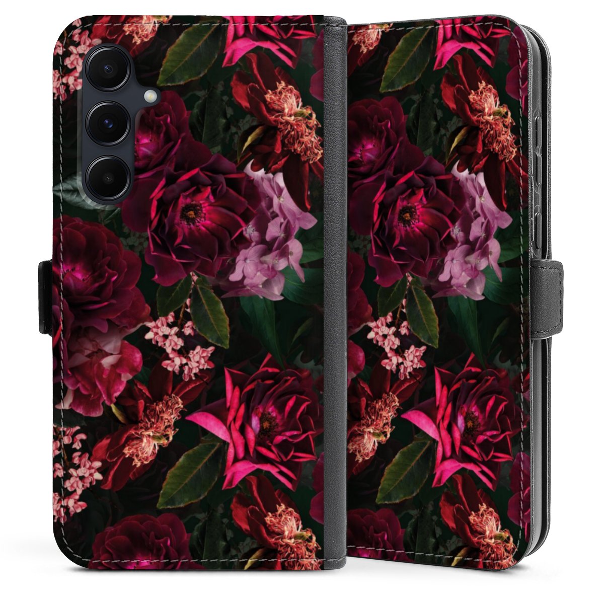 Donkerrode en roze bloemen
